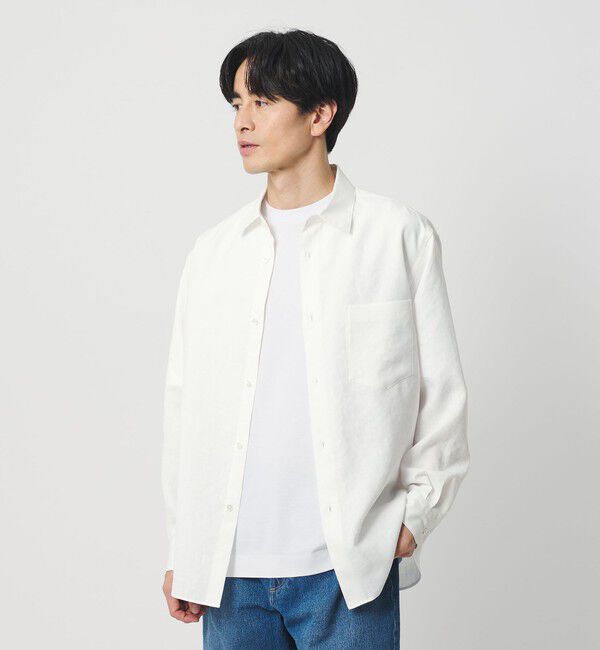 BEAUTY&YOUTH UNITED ARROWS「ライト リネンタッチ レギュラー シャツ FORM TAPERD型」|シャツ・ブラウス|WHITE