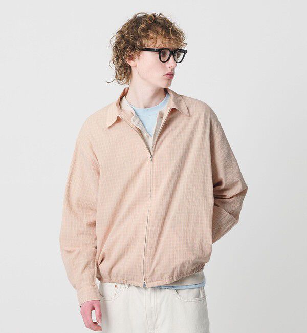 BEAUTY&YOUTH UNITED ARROWS「シャーリング チェック ジップシャツ」|シャツ・ブラウス|