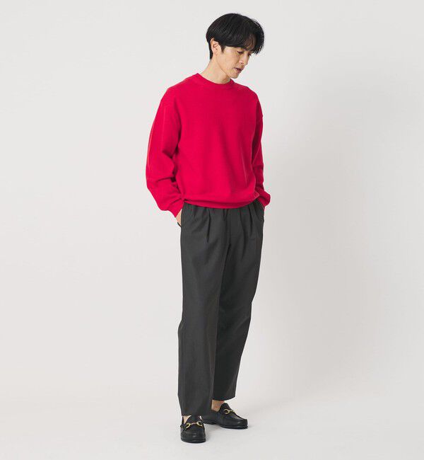 BEAUTY&YOUTH UNITED ARROWS「KOMATSU PACK 1プリーツ イージー ワイド テーパード パンツ NO.9 セットアップ対応 撥水 ウォッシャブル」|チノ|