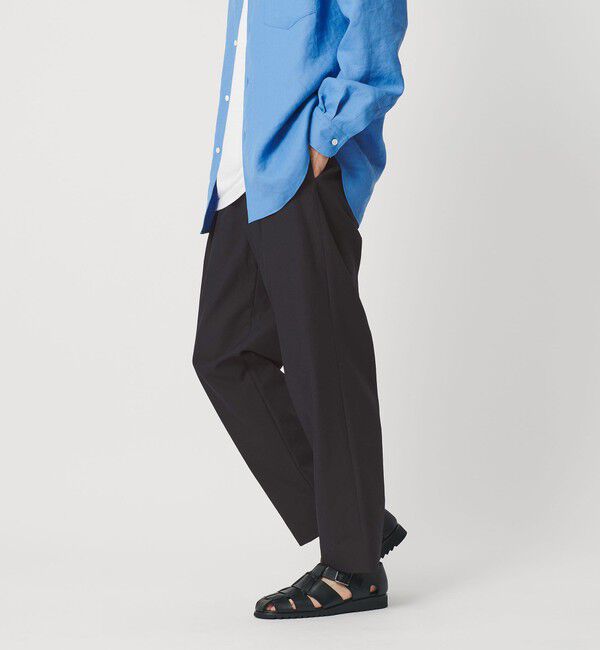 BEAUTY&YOUTH UNITED ARROWS「KOMATSU PACK 1プリーツ イージー ワイド テーパード パンツ NO.9 セットアップ対応 撥水 ウォッシャブル」|チノ|