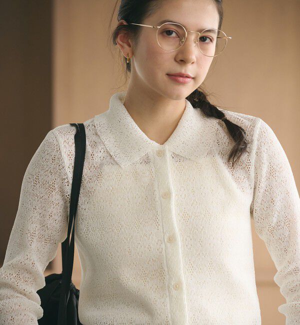 BEAUTY&YOUTH UNITED ARROWS「レースプリーツ シャツカーディガン ウォッシャブル」|カーディガン|