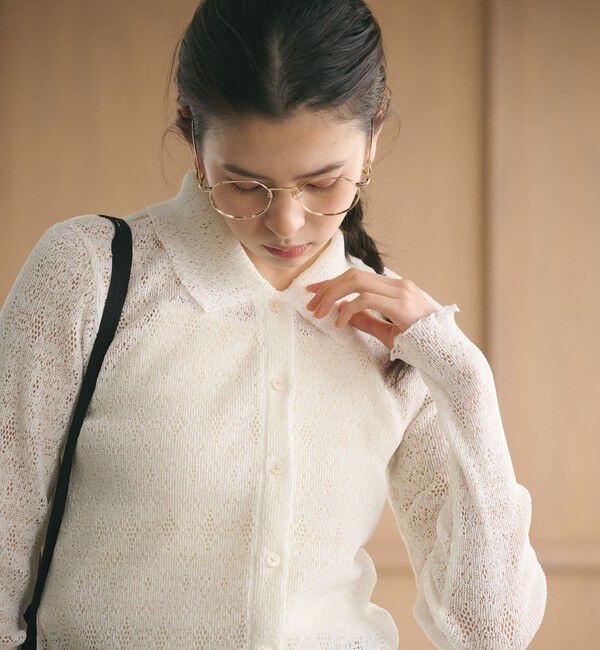 BEAUTY&YOUTH UNITED ARROWS「レースプリーツ シャツカーディガン ウォッシャブル」|カーディガン|