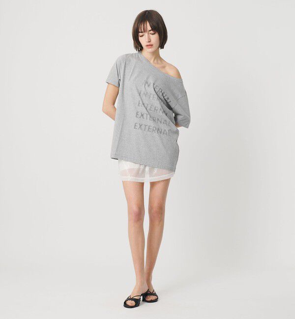 ATTISESSION「＜ATTISESSION＞ビック オフショルダー Tシャツ」|Tシャツ・カットソー|MD.GRAY