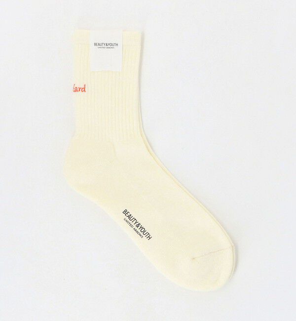 BEAUTY&YOUTH UNITED ARROWS「フリーダム スタンダード エンブロイダリー ロゴ クウォーター ソックス」|ソックス|OFF WHITE