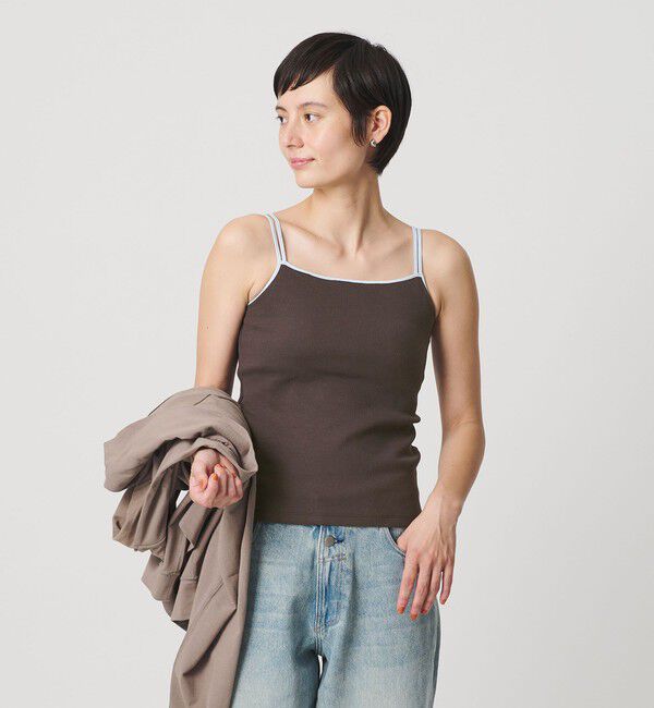 BEAUTY&YOUTH UNITED ARROWS「カラーパイピング 2ストラップ キャミソール」|Tシャツ・カットソー|DK.BROWN