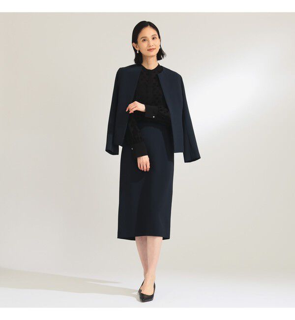 Demi-Luxe BEAMS 「トリアセ ペプラムジャケット＊」|ノーカラージャケット|