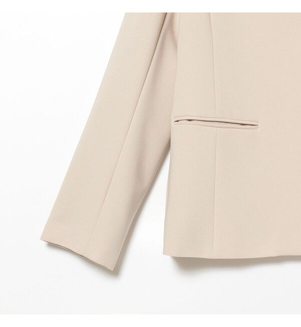 Demi-Luxe BEAMS 「トリアセ カラーレスジャケット＊」|ノーカラージャケット|
