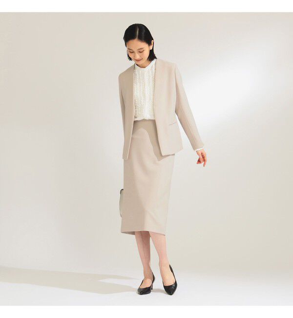 Demi-Luxe BEAMS 「トリアセ カラーレスジャケット＊」|ノーカラージャケット|