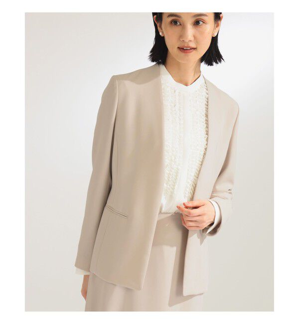 Demi-Luxe BEAMS 「トリアセ カラーレスジャケット＊」|ノーカラージャケット|