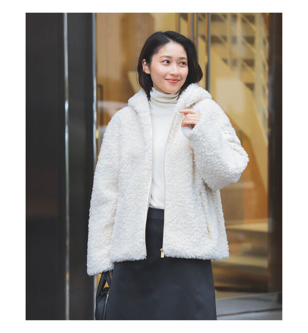 Demi-Luxe BEAMS 「【WEB限定】TATRAS / IPAMA ボア フードジャケット」|ブルゾン・スタジャン|IVORY