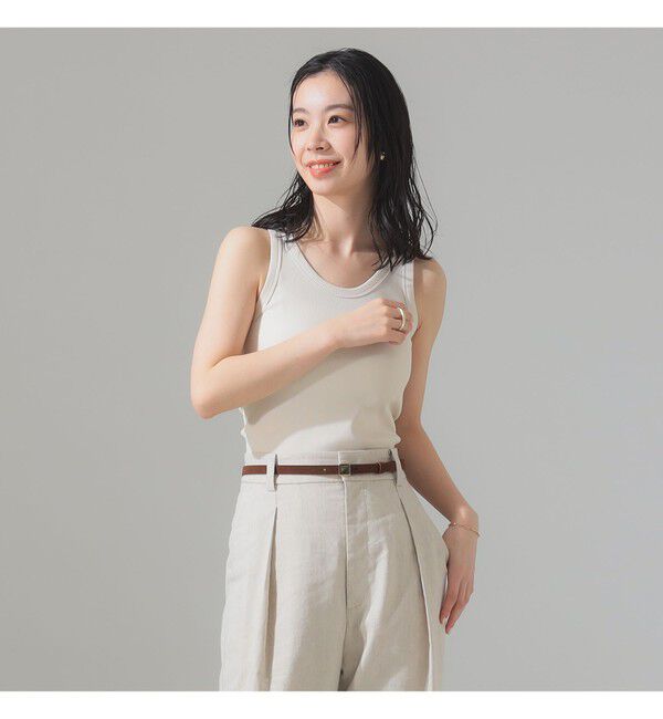 Demi-Luxe BEAMS 「丸胴 テレコ タンクトップ」|Tシャツ・カットソー|BEIGE
