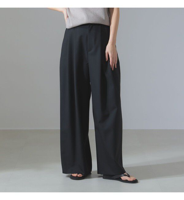 Demi-Luxe BEAMS 「ATON / ウールトロピカル ワイドイージーパンツ」|チノ|