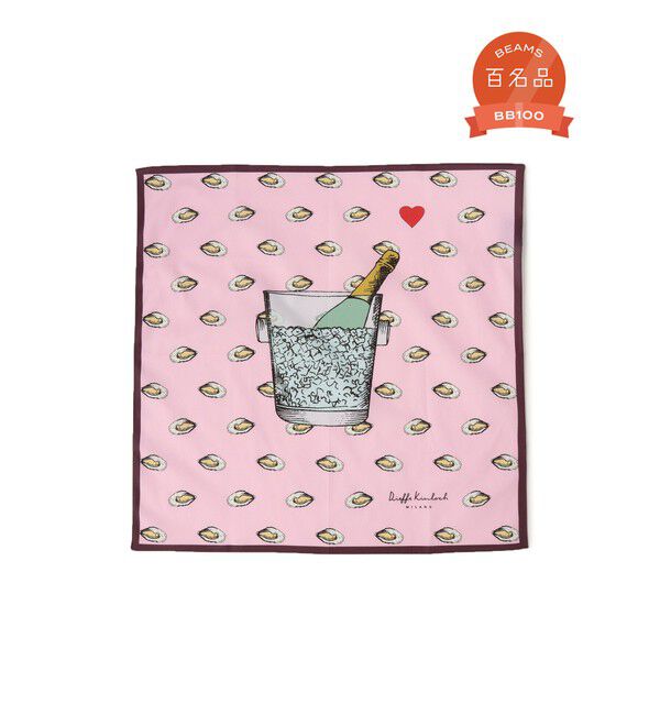 Demi-Luxe BEAMS 「Dieffe Kinloch / オイスター シャンパン ハンカチ」|ハンカチ|PINK