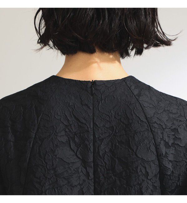 Demi-Luxe BEAMS 「フクレ織りジャカード パフスリーブ ドレス＊」|ワンピース|