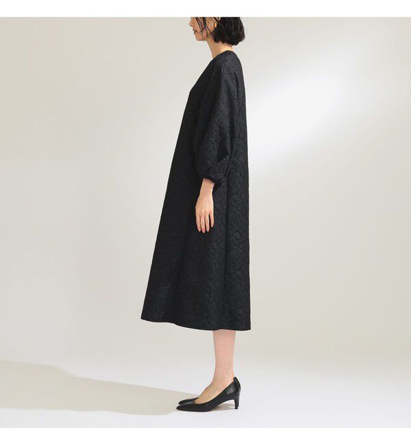 Demi-Luxe BEAMS 「フクレ織りジャカード パフスリーブ ドレス＊」|ワンピース|