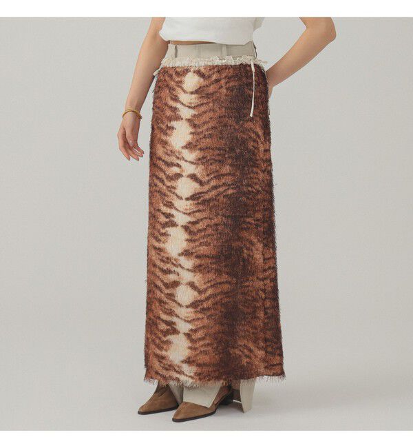 Ray BEAMS 「フリンジ ファー タイトスカート」|スカート|