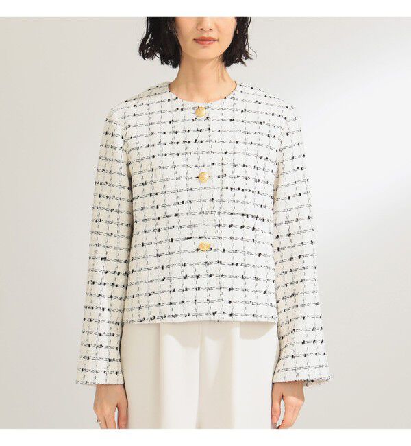 Demi-Luxe BEAMS 「ツイード ノーカラー ジャケット＊」|ダッフルコート|