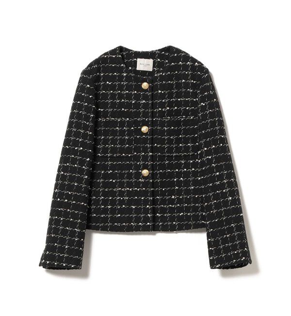 Demi-Luxe BEAMS 「ツイード ノーカラー ジャケット＊」|ダッフルコート|