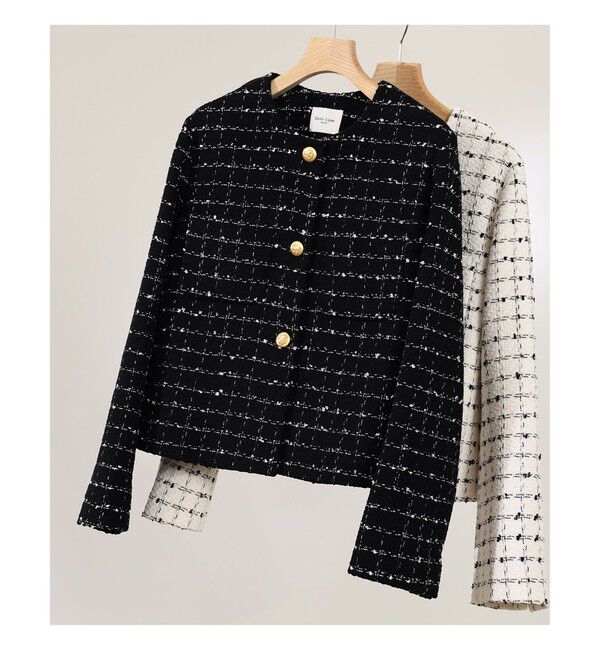Demi-Luxe BEAMS 「ツイード ノーカラー ジャケット＊」|ダッフルコート|
