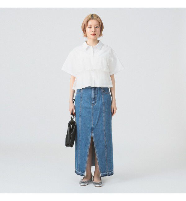 Ray BEAMS 「シアー ティアード クロップド シャツ」|シャツ・ブラウス|