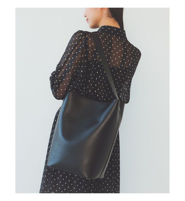Demi-Luxe BEAMS 「レザー ワンハンドル バッグ」|トートバッグ|BLACK