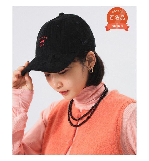 BEAMSBOY「【別注】NEW ERA / BBロゴ 920 マイクロ コーデュロイ キャップ」|その他|BLACK