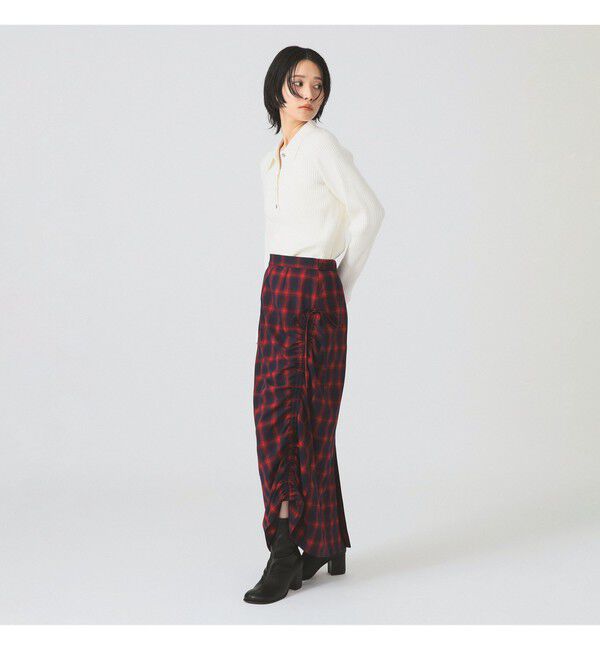 Ray BEAMS 「チェック シャーリング タイトスカート」|タイト|