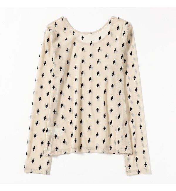 Ray BEAMS 「フロッキー プリント シアー ラウンドネック トップス」|Tシャツ・カットソー|