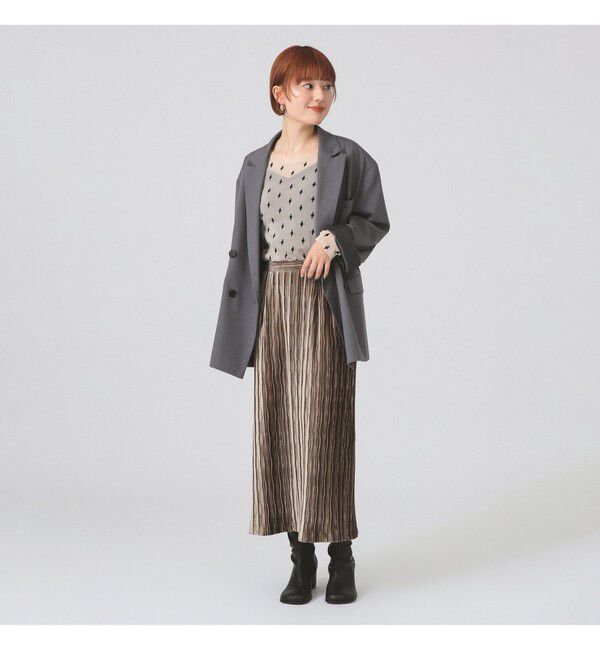 Ray BEAMS 「フロッキー プリント シアー ラウンドネック トップス」|Tシャツ・カットソー|