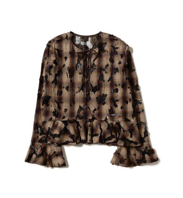 Ray BEAMS 「チェック レース ダメージ シャツ」|シャツ・ブラウス|