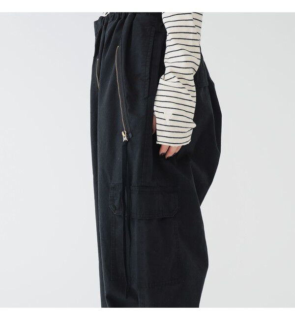 BEAMSBOY「maturely / コットン シルク ジッパー カーゴパンツ」|チノ|