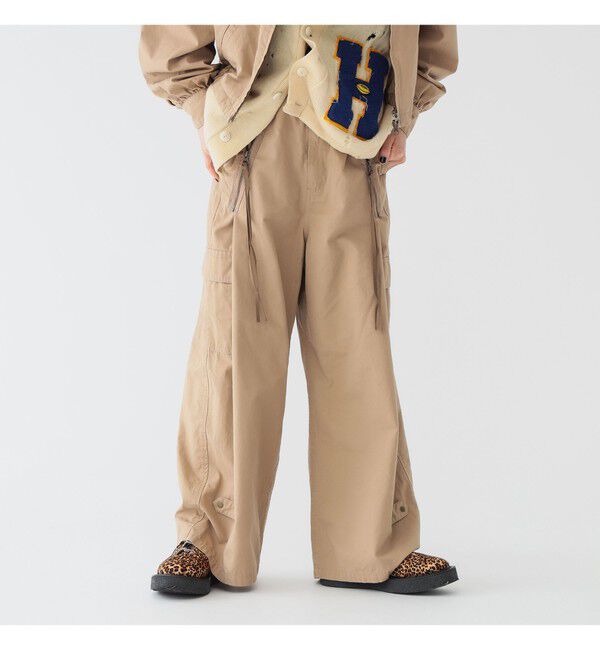 BEAMSBOY「maturely / コットン シルク ジッパー カーゴパンツ」|チノ|