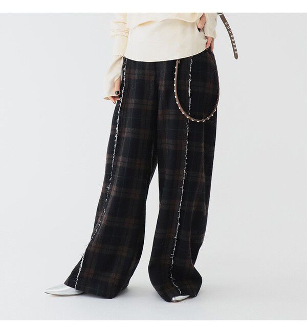 BEAMSBOY「リサイクルウール カットオフ スラックス」|スラックス|