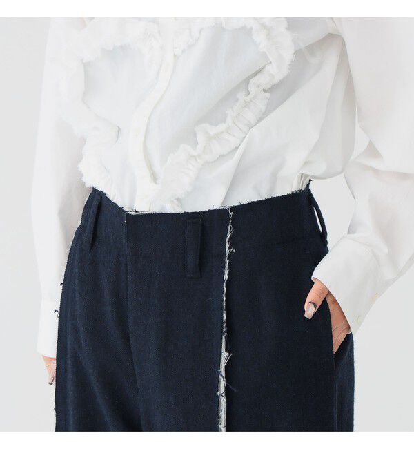 BEAMSBOY「リサイクルウール カットオフ スラックス」|スラックス|