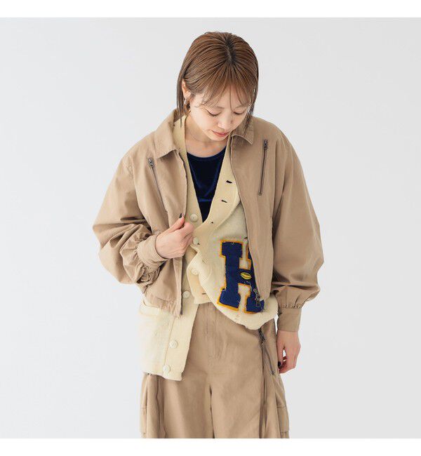 BEAMSBOY「maturely / コットン シルク ジッパー ブルゾン」|ブルゾン・スタジャン|