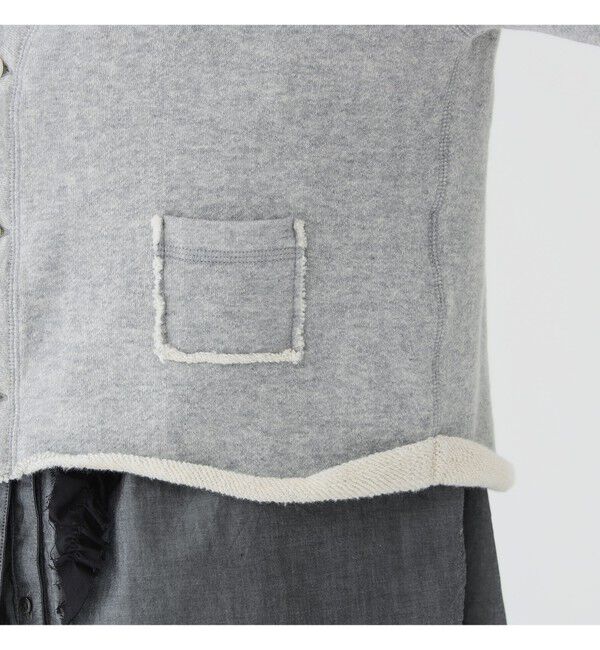 BEAMSBOY「maturely / カット オフ ジャージー カーディガン」|スウェット・ジャージ|