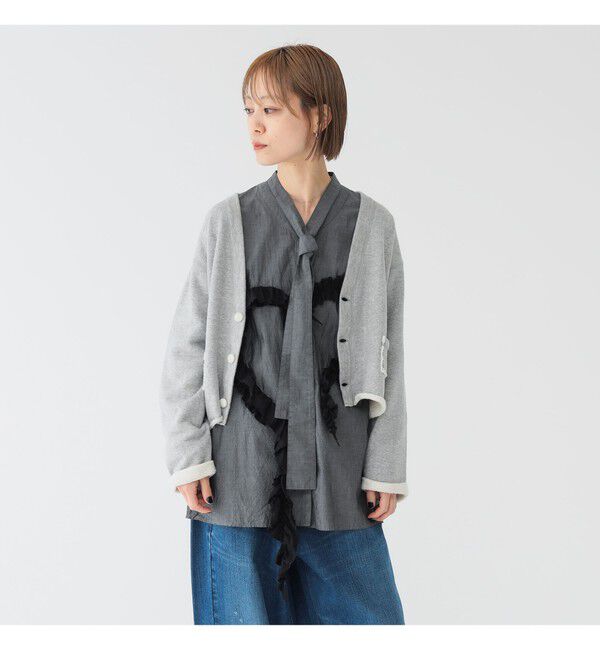 BEAMSBOY「maturely / カット オフ ジャージー カーディガン」|スウェット・ジャージ|