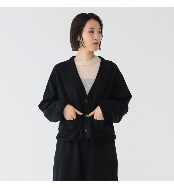 BEAMSBOY「maturely / カット オフ ジャージー カーディガン」|スウェット・ジャージ|