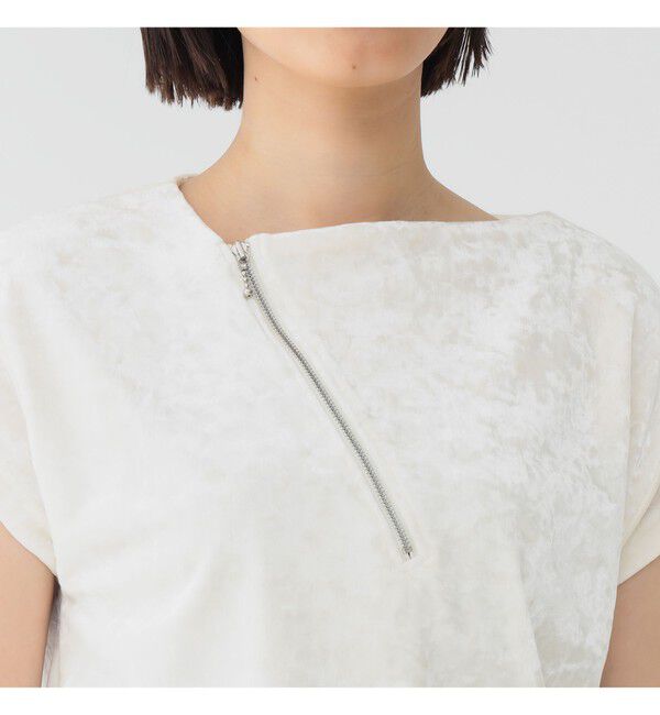 BEAMSBOY「maturely / ベロア ジッパー トップ」|Tシャツ・カットソー|