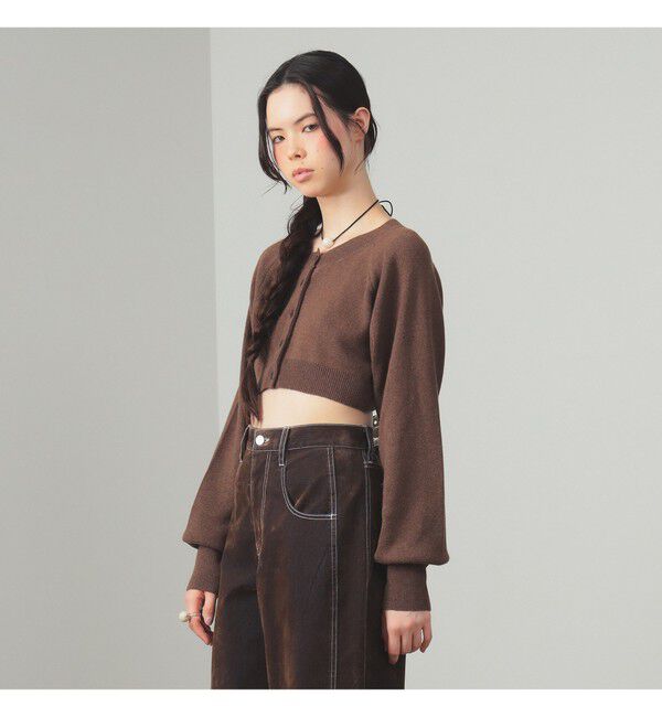 Ray BEAMS 「クロップド クルーネック カーディガン」|ニット・セーター|