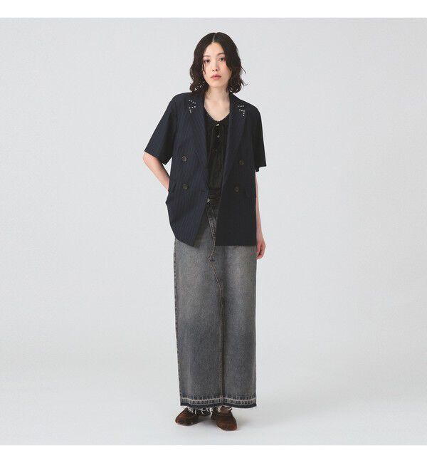 Ray BEAMS 「ラペル ドット ハーフスリーブ ジャケット」|テーラードジャケット|