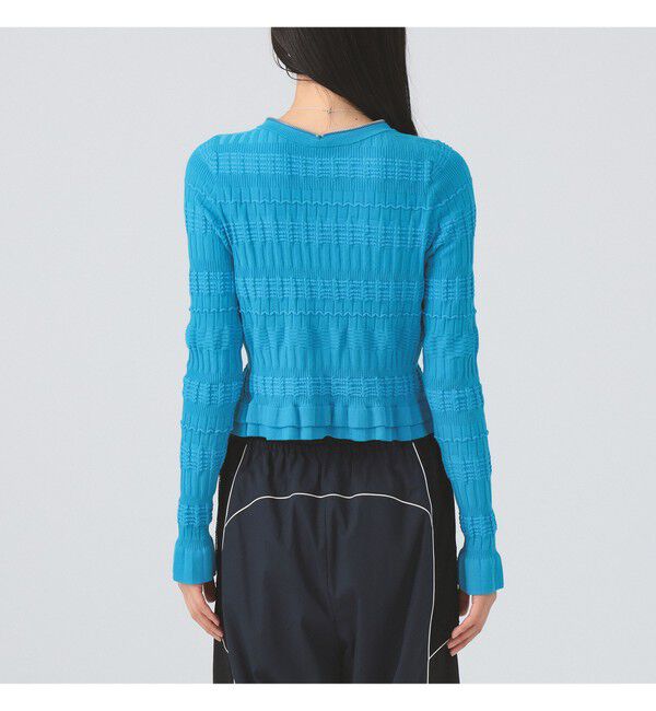 Ray BEAMS 「シャーリング ジップ Vネック カーディガン」|カーディガン|