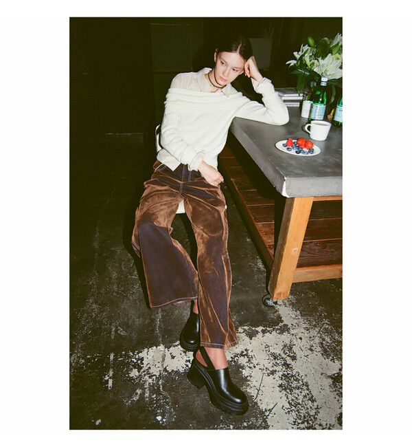 Ray BEAMS 「フロッキー デニム ワイド パンツ」|デニム|