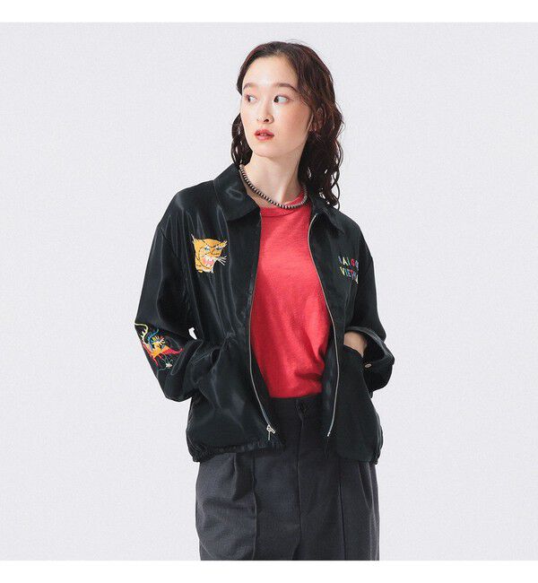 BEAMSBOY「【別注】テーラー東洋 / アセテート ベトナム ジャケット」|ブルゾン・スタジャン|BLACK