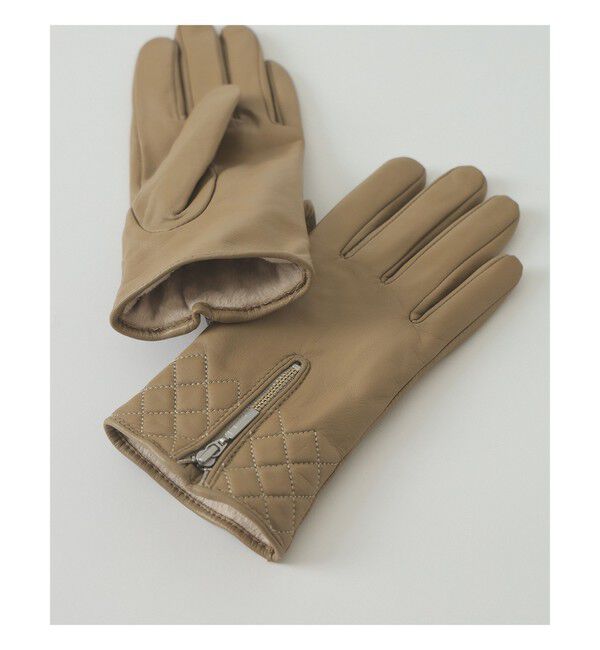 Ray BEAMS 「レザー グローブ 25AW」|手袋|BEIGE