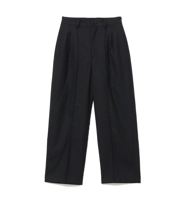 BEAMSBOY「ポリエステル ウール ツープリーツ ワイドパンツ」|チノ|