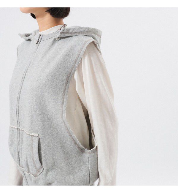 BEAMSBOY「スウェット フルジップ パーカー ノースリーブ」|ベスト・ジレ|