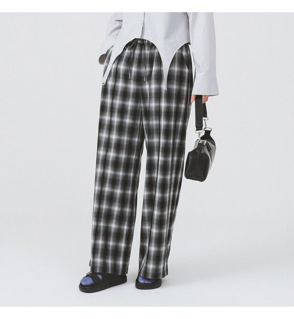 Ray BEAMS 「オンブレチェック ワイド パンツ」|チノ|