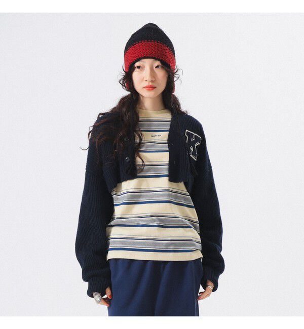 BEAMSBOY「ショート レタード カーディガン」|ニット・セーター|