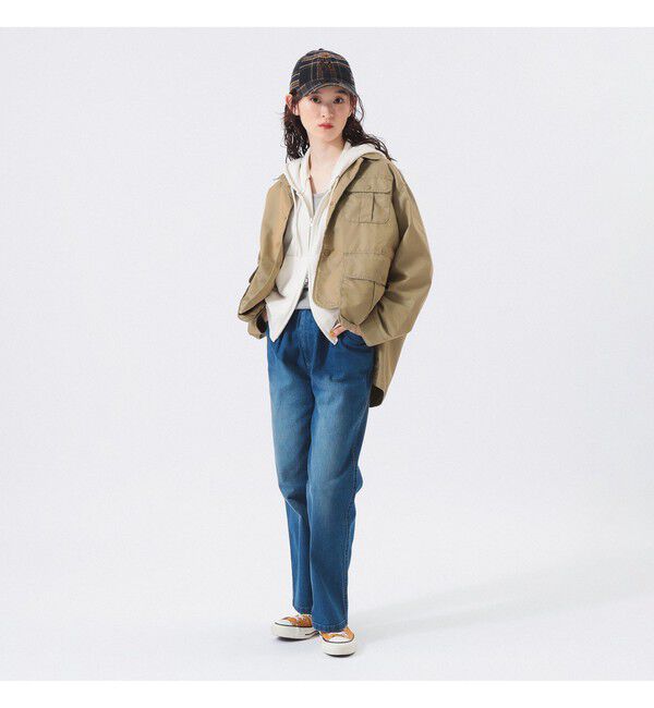 BEAMSBOY「シャンブレー ギャバ ショート フィッシング ジャケット」|ブルゾン・スタジャン|